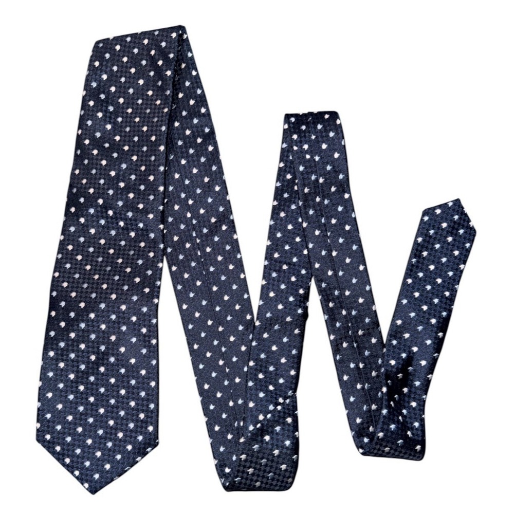 Contesima Navy Micro‑Pattern Tie 50" x 3" – Great for Shorter Stature